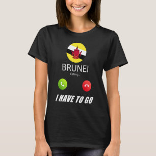 Camiseta Brunei Flag Souvenir Brunei Está Chamando