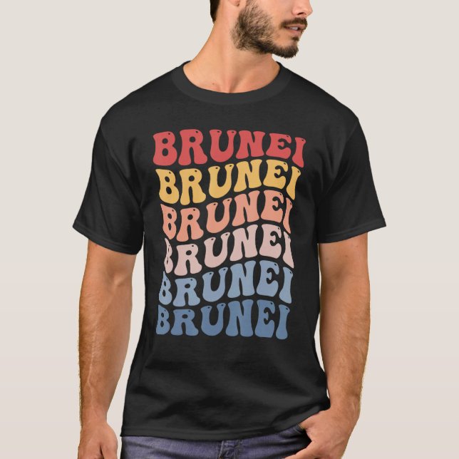 Camiseta Brunei Groovy Retro Bruneian (Frente)
