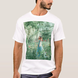 Camiseta Brunette Princess: Aquarela Floresta Fada
