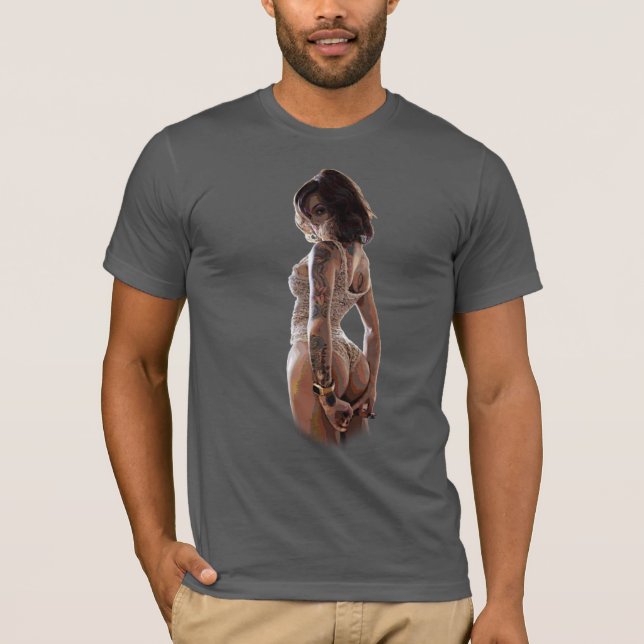 CAMISETA BRUNETTE. TATTOOED (Frente)