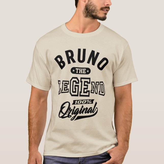 Camiseta Bruno Personalizado Nome Aniversário Presente (Frente)