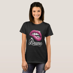 Camiseta Bruno Pink Glitter Lips - Sassy Pop Art S