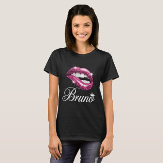 Camiseta Bruno Pink Glitter Lips T-Shirt - Sassy Pop Art Sp