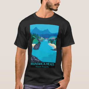 Camiseta Brunswick Cabeças Vintage Estilo Viagem Art Próxim