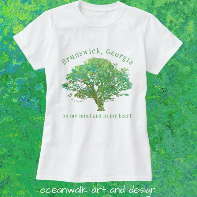 Camiseta Brunswick Georgia Live Oak Tree (Criador carregado)