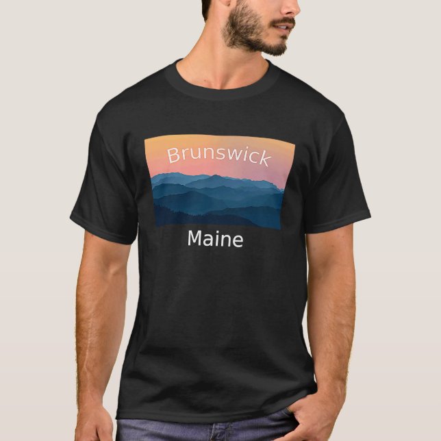 Camiseta Brunswick Maine Mountain sunset home (Frente)