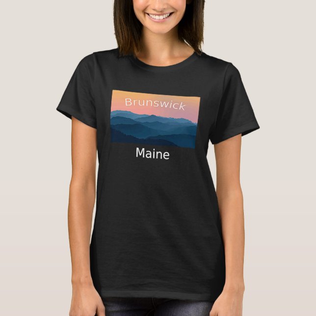 Camiseta Brunswick Maine Mountain sunset home (Frente)