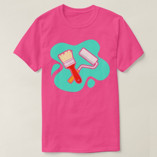 Camiseta Brush and paint roller for painters and varnishers (Frente do Design)