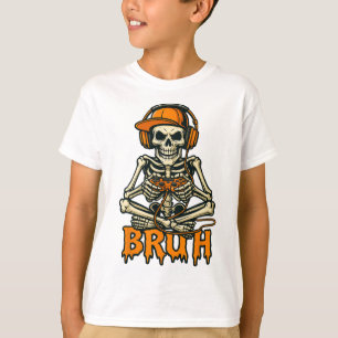 Camiseta Brut Skeleton Gamer Engraçado Hallow Game Game Gam