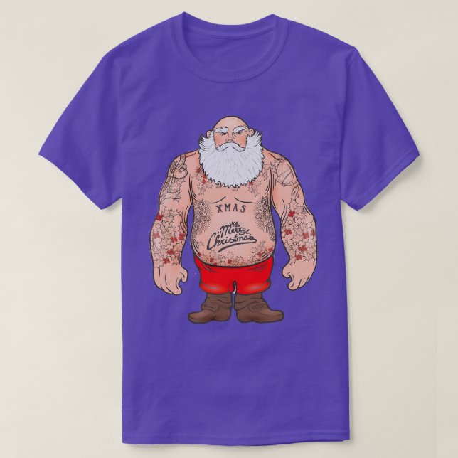 Camiseta Brutal Santa Claus Bodybuilder (Frente do Design)