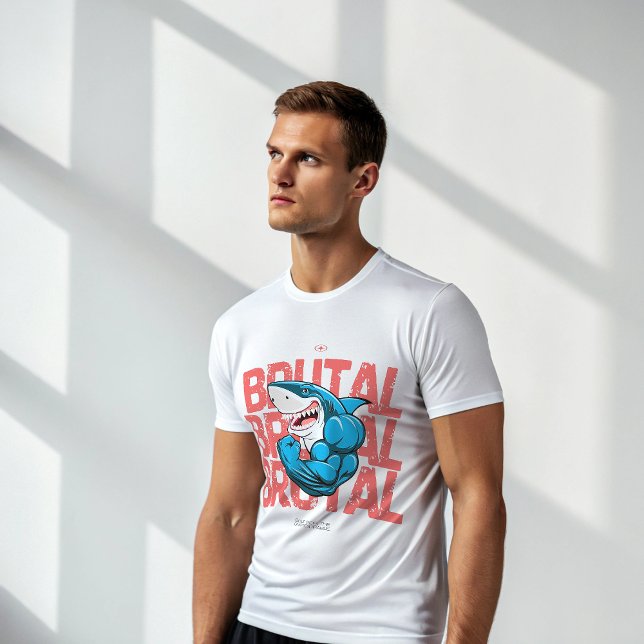 Camiseta BRUTAL Shark Gym T-Shirt | Savage Alpha Bodybuild (Criador carregado)