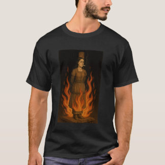 Camiseta Bruxa Acendendo Cigarro Com Chamas Oculto Profano