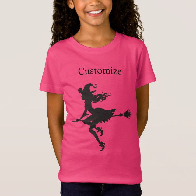 Camiseta Bruxa Andando Broom Halloween (Frente)