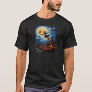 Camiseta Bruxa Andando Brooms Halloween Starry Night Van Go