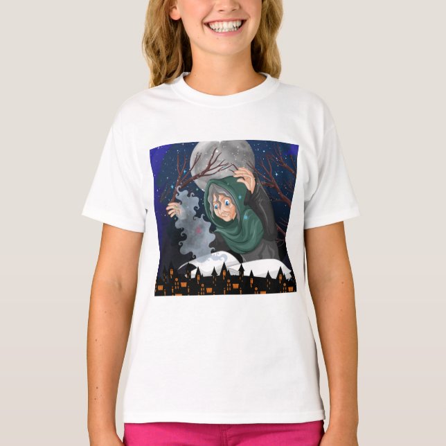 Camiseta Bruxa Assustadora & Casa Assombrada Halloween🌙 (Frente)