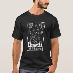 Camiseta Bruxa Baphomet Gato Carta Arot Pagã Goblincore Gót