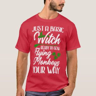 Camiseta Bruxa Básica com Macacos Voadores