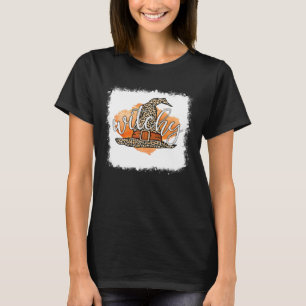 Camiseta Bruxa Básica de Chapéu Básico de Bruxas-Leopardo S