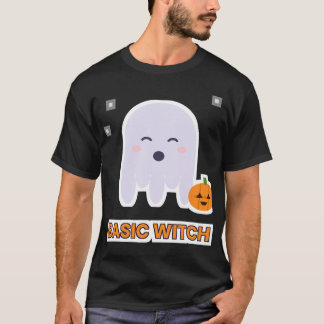 Camiseta Bruxa Básica Fantasma de Halloween
