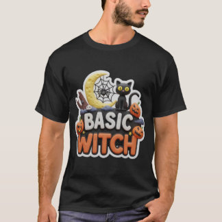 Camiseta Bruxa Básica Ilustração 3D de Halloween