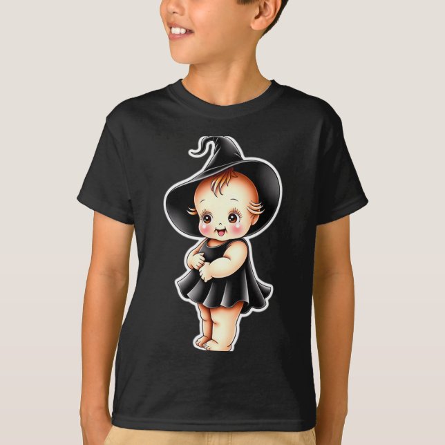 Camiseta Bruxa bebê Kewpie fofa  (Frente)