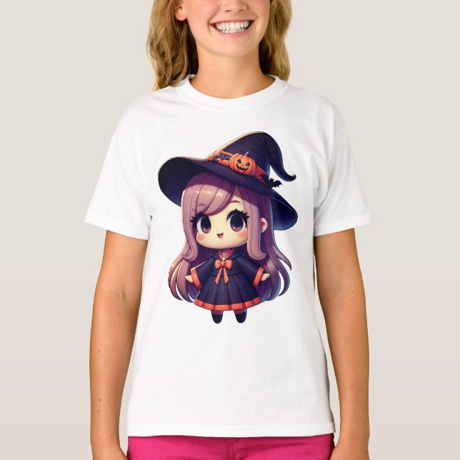 Camiseta "Bruxa Bonita do Halloween" (Frente)