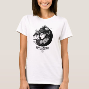 Camiseta Bruxa Bonita & Gato Preto Feitiçaria Wicca Wiccan