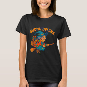 Camiseta Bruxa Buona Befana Crianças Meninos Meninas Natal