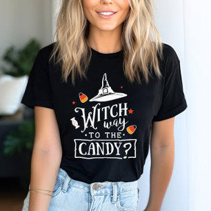 Camiseta Bruxa Caminho Para O Doce Funny Halloween