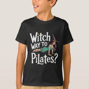 Camiseta Bruxa Caminho Para Pilates Halloween Divertido Pil