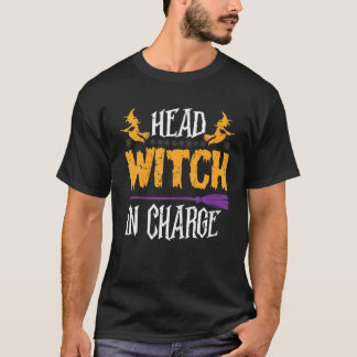 Camiseta Bruxa Chefe No Comando Engraçado 2021 Halloween Pu