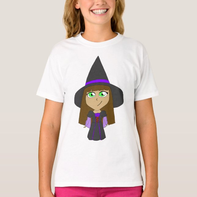 Camiseta bruxa chibi (Frente)