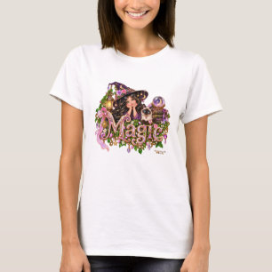 Camiseta Bruxa Chic de Halloween e Magia de Gato Siames