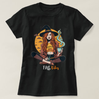Camiseta Bruxa com t-shirt de café quente