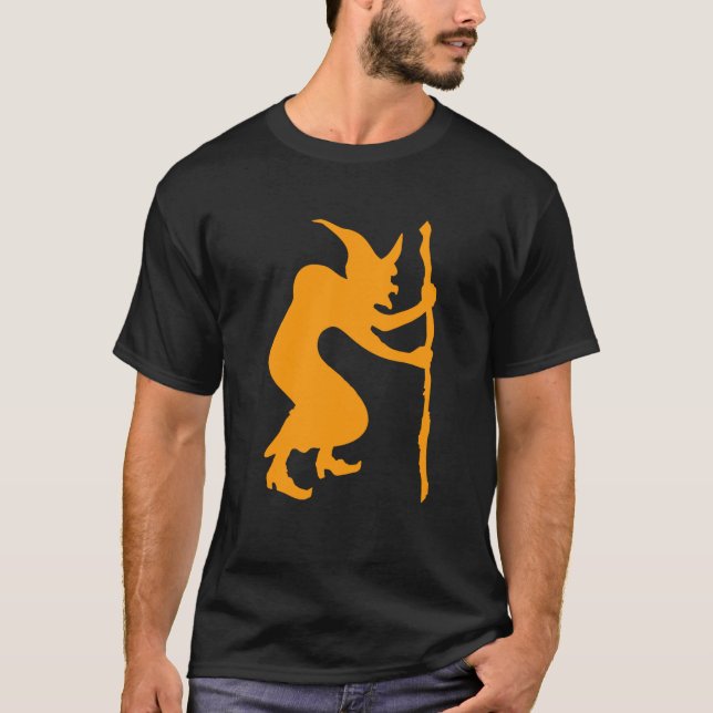 Camiseta Bruxa Corcunda Assustadora do Halloween Swea (Frente)