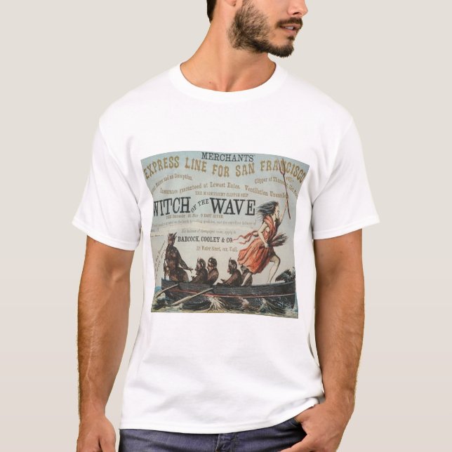 Camiseta Bruxa da onda Navio veleiro Clipper (Frente)