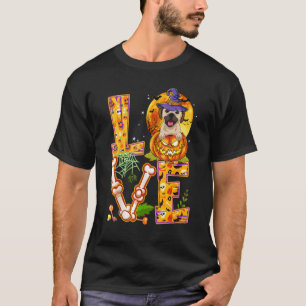 Camiseta Bruxa de Abóbora de Halloween Assustador Pug Amoro