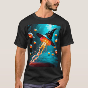 Camiseta Bruxa de Água-viva e Peixe Abóbora