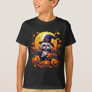 Camiseta Bruxa de Cachorro Shichon Assustador Halloween