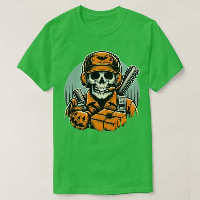 Camiseta Bruxa de Dia de as Bruxas engraçado do Spooky Logi (Frente do Design)