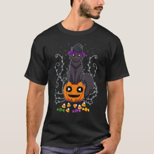 Camiseta Bruxa de Gato Fantasia Preguiçosa de Halloween Doc