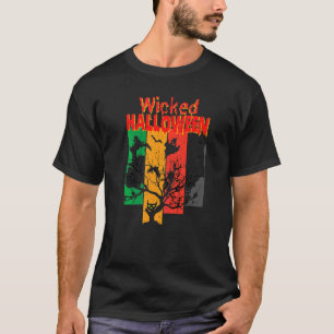 Camiseta Bruxa de Gato Malvado Lua Impressão de Letra Hal