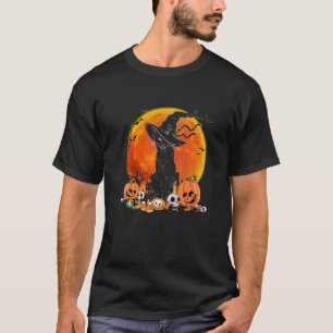 Camiseta Bruxa de Gato Preto Lua Cheia Vintage Halloween Ho