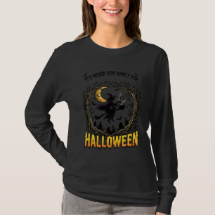 Camiseta Bruxa de Halloween Caldeirão Cemitério da Lua Árvo