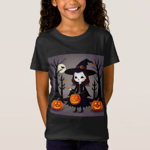 Camiseta Bruxa de Halloween com Abóboras