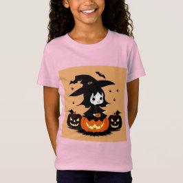 Camiseta Bruxa de Halloween com Pumpkins