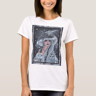 Camiseta bruxa de Halloween e coruja