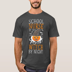 Camiseta Bruxa De Halloween E Enfermeira De Escola Por Brux
