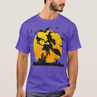 Camiseta Bruxa De Halloween E Vassoura De Gato, Figurino De