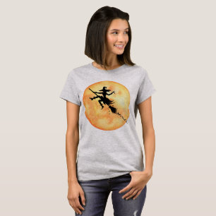 Camiseta Bruxa de Halloween na Broom